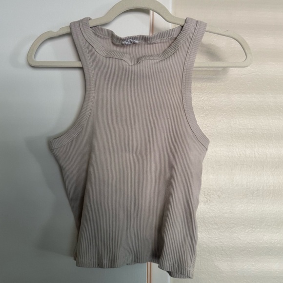 Cotton on Women's Beige Ribbed Tank Top - Picture 1 of 5